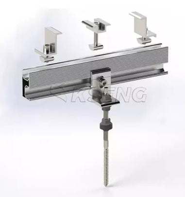 Solar mounting system on tiled roof - kit for 4 portrait panels