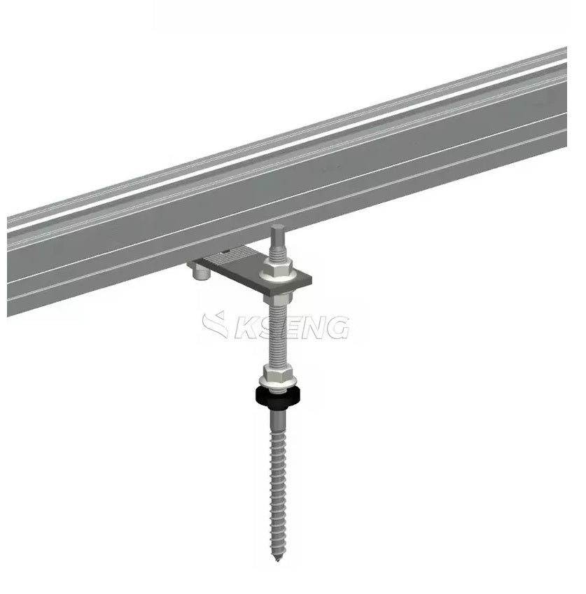 Solar mounting system on tiled roof - kit for 4 portrait panels