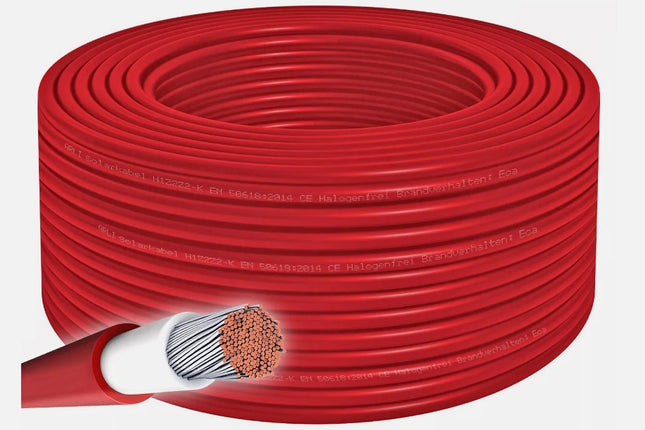 Câble solaire rouge 6mm2 -H1Z2Z2-K-Câble solaire  6mm² - Câble DC 6mm²